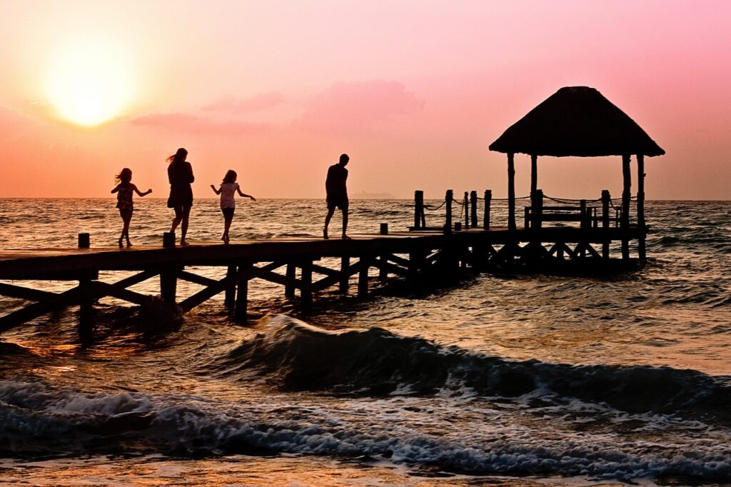 family, children, woman, man, happy, ocean, holiday, pier, silhouette, sunrise, nature, beach, dock, brown beach, brown happy, brown sea, brown sunrise, brown ocean, brown happiness, family, family, family, family, family